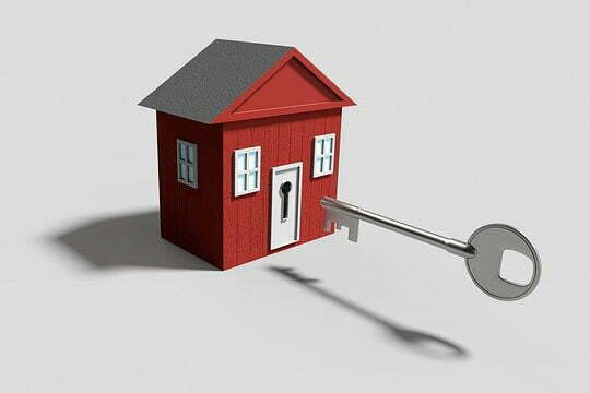 home security House with a key
